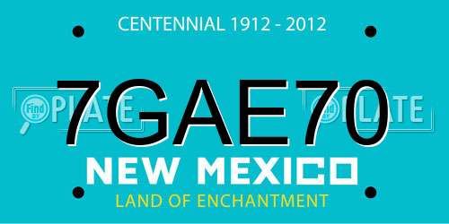 7GAE70 New Mexico License Plate