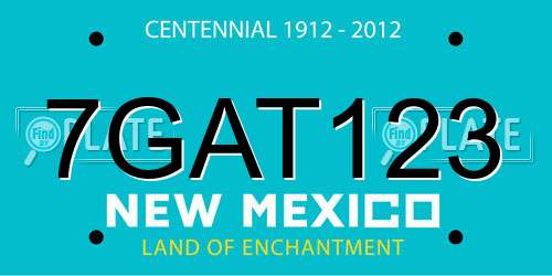7GAT123 New Mexico License Plate