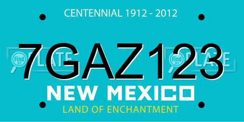 7GAZ123 New Mexico License Plate