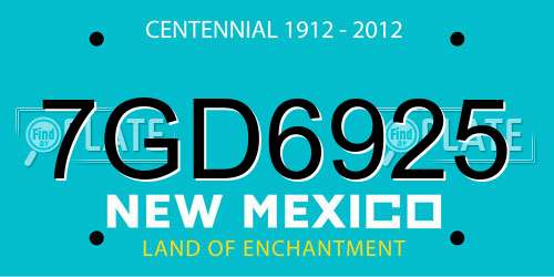 7GD6925 New Mexico License Plate