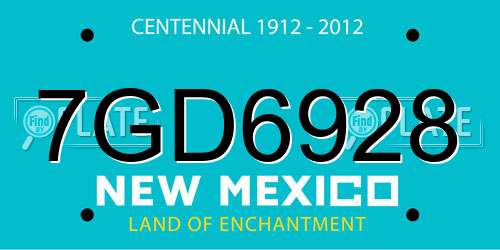 7GD6928 New Mexico License Plate