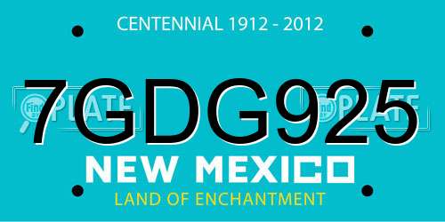7GDG925 New Mexico License Plate