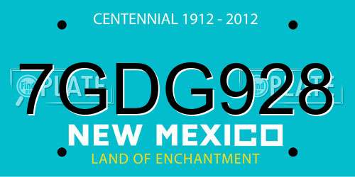 7GDG928 New Mexico License Plate