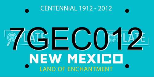 7GEC012 New Mexico License Plate