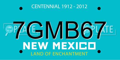 7GMB67 New Mexico License Plate
