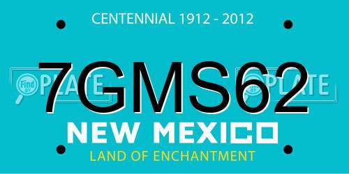 7GMS62 New Mexico License Plate