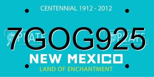 7GOG925 New Mexico License Plate