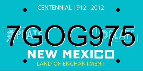 7GOG975 New Mexico License Plate