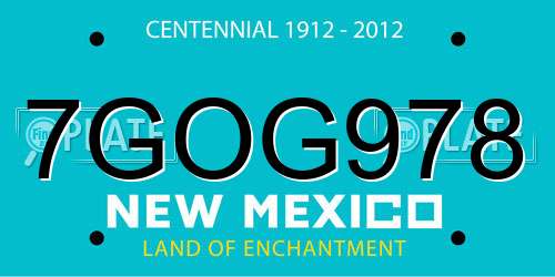 7GOG978 New Mexico License Plate
