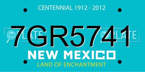 7GR5741 New Mexico License Plate