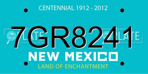 7GR8241 New Mexico License Plate