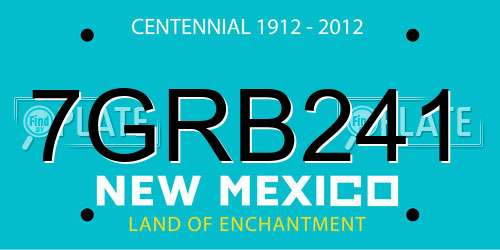 7GRB241 New Mexico License Plate