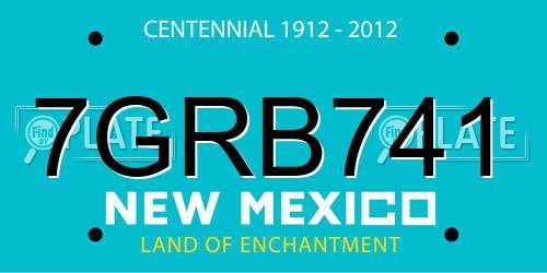7GRB741 New Mexico License Plate