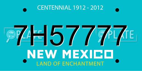 7H57777 New Mexico License Plate
