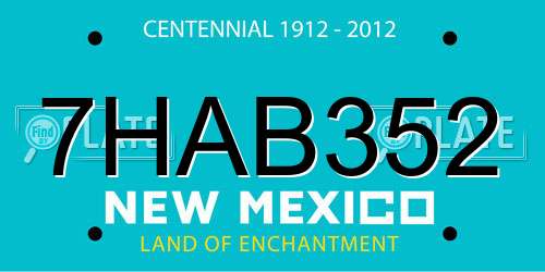 7HAB352 New Mexico License Plate