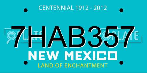 7HAB357 New Mexico License Plate