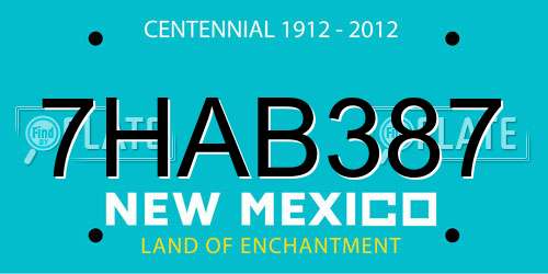 7HAB387 New Mexico License Plate