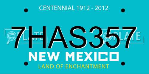 7HAS357 New Mexico License Plate