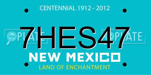7HES47 New Mexico License Plate