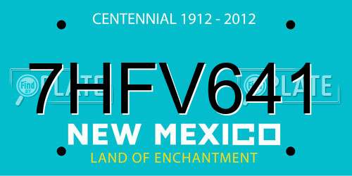 7HFV641 New Mexico License Plate