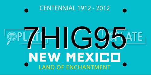 7HIG95 New Mexico License Plate