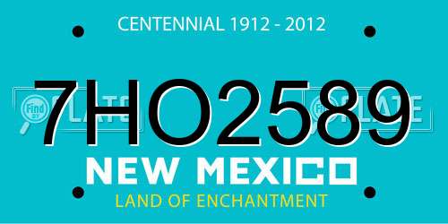 7HO2589 New Mexico License Plate