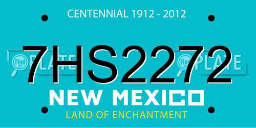 7HS2272 New Mexico License Plate