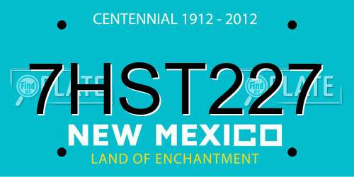 7HST227 New Mexico License Plate