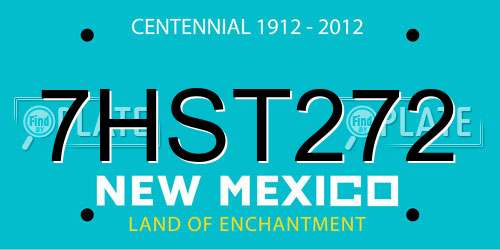7HST272 New Mexico License Plate