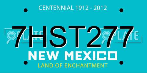 7HST277 New Mexico License Plate