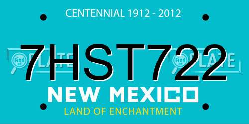 7HST722 New Mexico License Plate