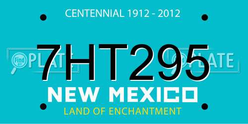 7HT295 New Mexico License Plate