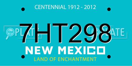 7HT298 New Mexico License Plate