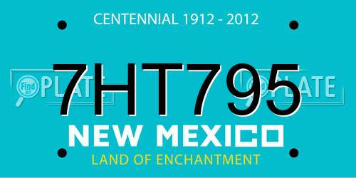 7HT795 New Mexico License Plate