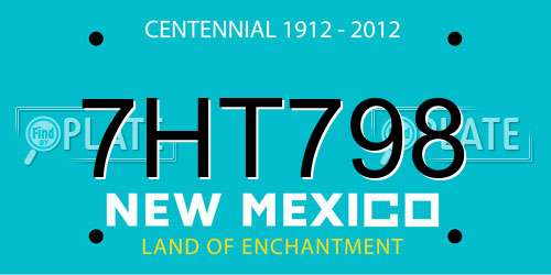 7HT798 New Mexico License Plate
