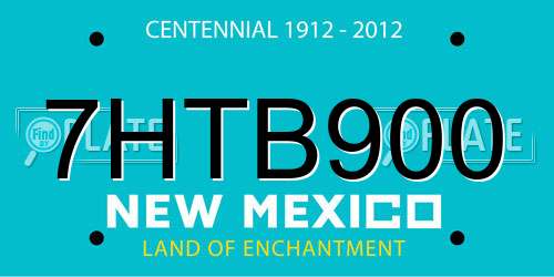 7HTB900 New Mexico License Plate