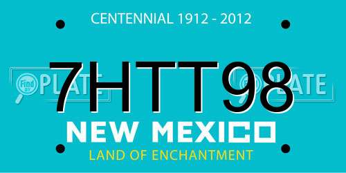 7HTT98 New Mexico License Plate