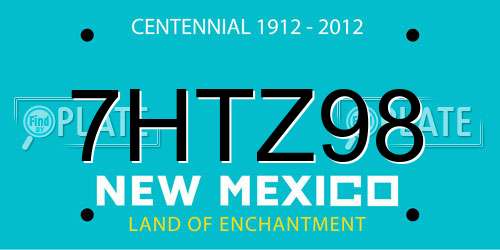 7HTZ98 New Mexico License Plate