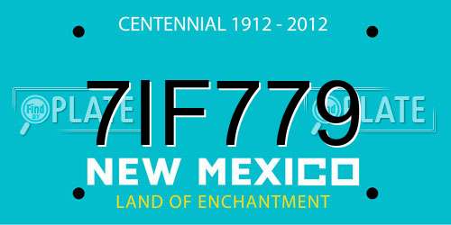 7IF779 New Mexico License Plate