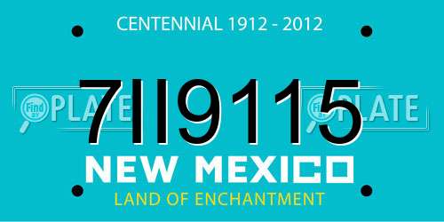 7II9115 New Mexico License Plate