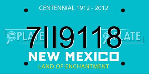 7II9118 New Mexico License Plate