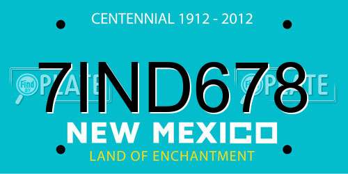 7IND678 New Mexico License Plate