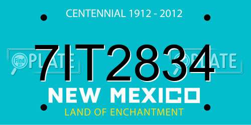 7IT2834 New Mexico License Plate