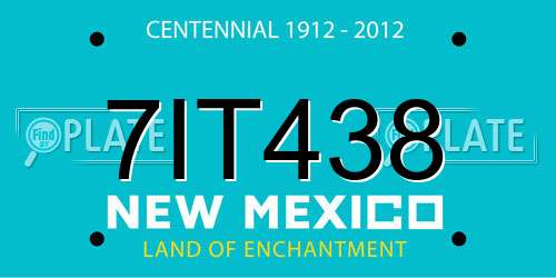 7IT438 New Mexico License Plate