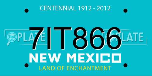 7IT866 New Mexico License Plate