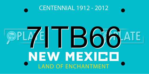 7ITB66 New Mexico License Plate