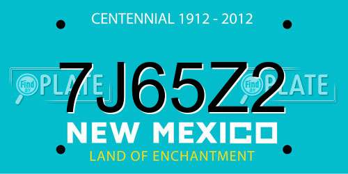 7J65Z2 New Mexico License Plate