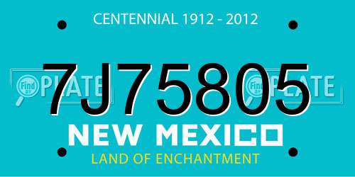 7J75805 New Mexico License Plate