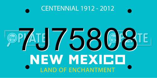 7J75808 New Mexico License Plate
