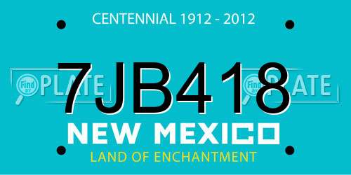 7JB418 New Mexico License Plate